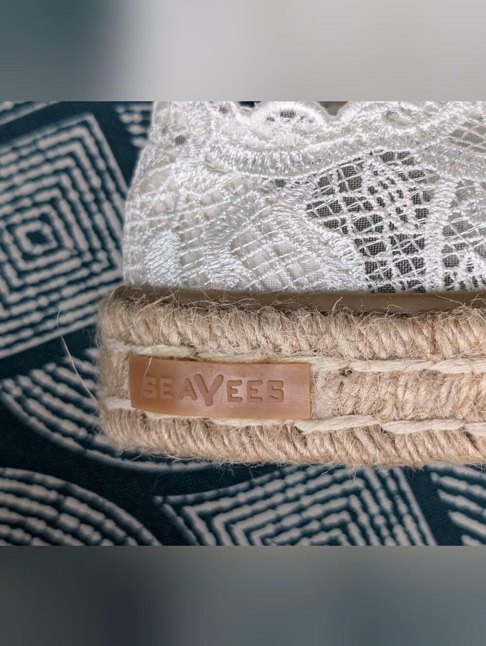 SeaVees White Lace Espadrille Sneakers 7.5 - Picture 8 of 10